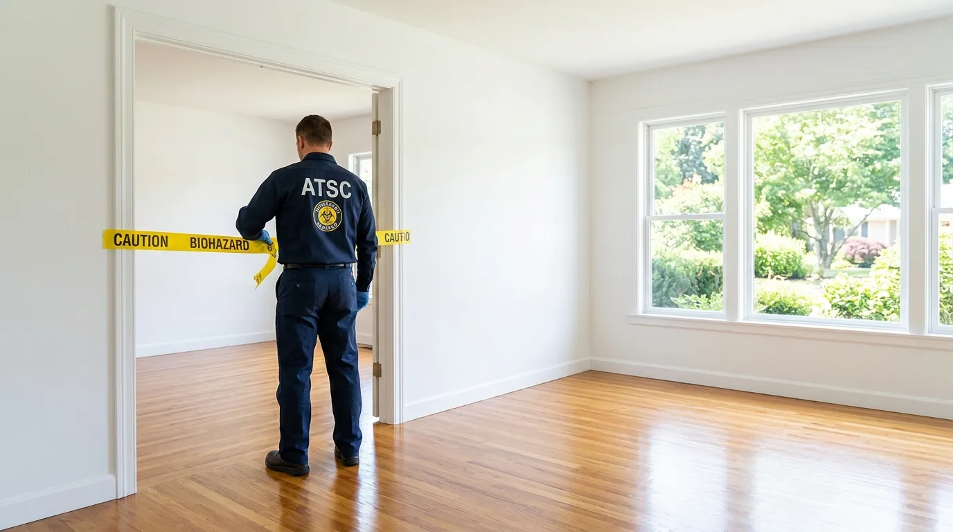 Certified biohazard cleanup crew performing Crime Scene Cleanup in Belleville